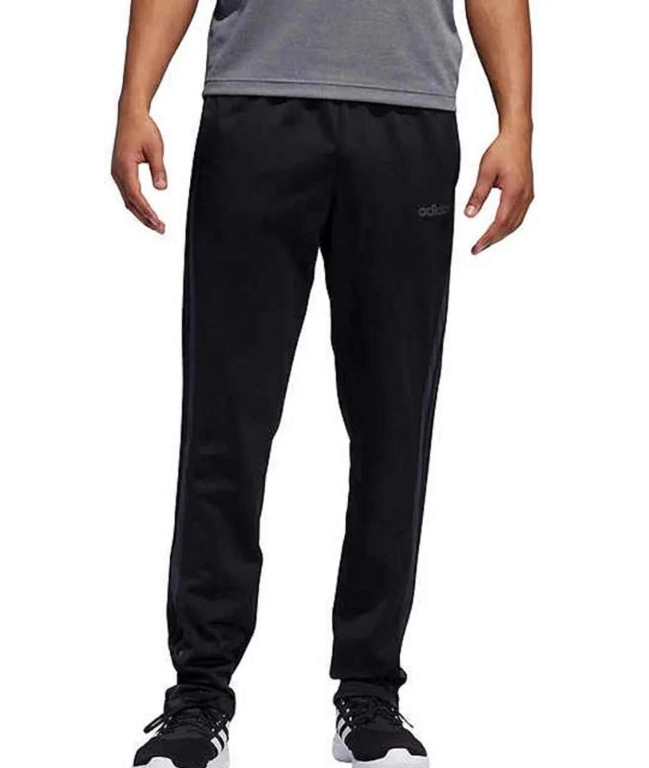 Adidas Men Sweatpants Ankle Zip Essentials 3 Stripes Tricot Jogger-Black