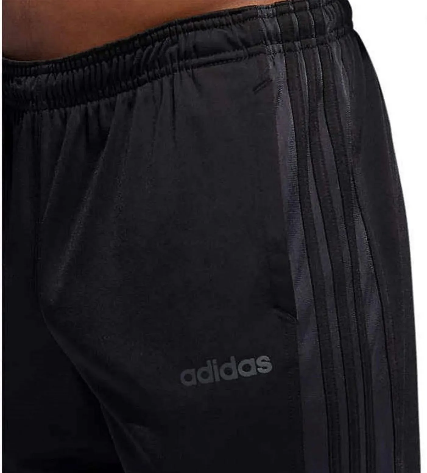 Adidas Men Sweatpants Ankle Zip Essentials 3 Stripes Tricot Jogger-Black