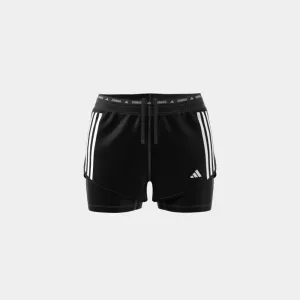 Adidas Own The Run 3-Stripes 2-in-1 Shorts - Black