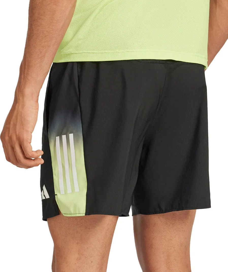 adidas Own The Run Colour Block 7 Inch Mens Running Shorts - Black