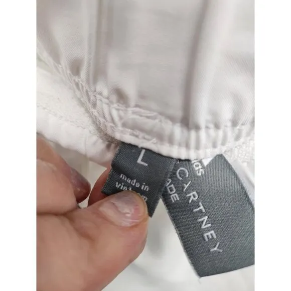 Adidas Stella McCartney Womens Exercise Shell Shorts Large White Mesh Panel