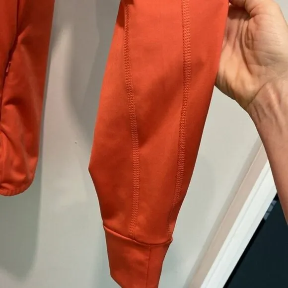 Adidas Track Jacket  3 Stripes Orange Long Sleeve Zip-Up Size Large