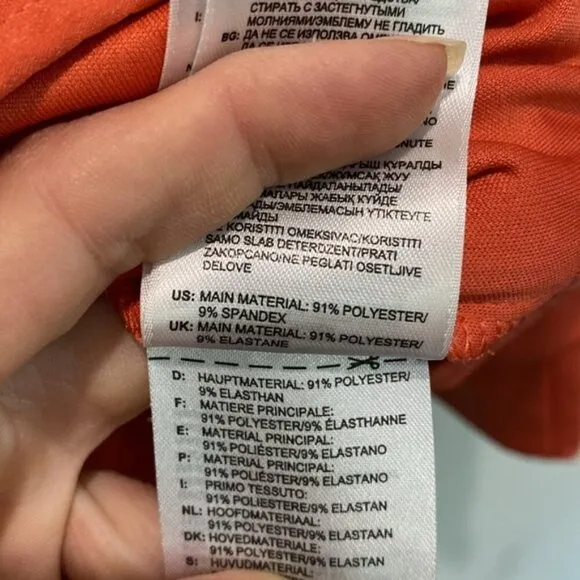 Adidas Track Jacket  3 Stripes Orange Long Sleeve Zip-Up Size Large