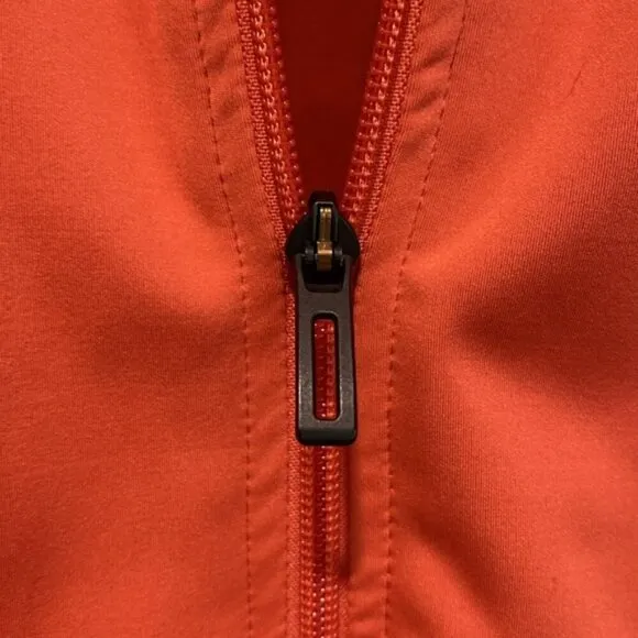 Adidas Track Jacket  3 Stripes Orange Long Sleeve Zip-Up Size Large