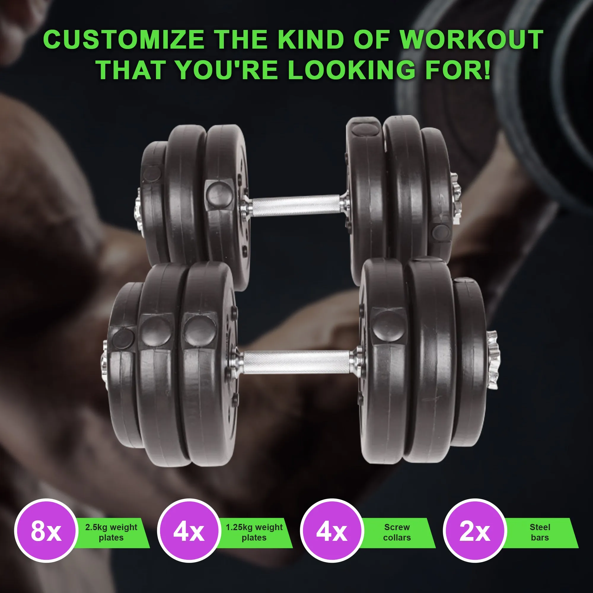 Adjustable Dumbbell Set - 30kgs