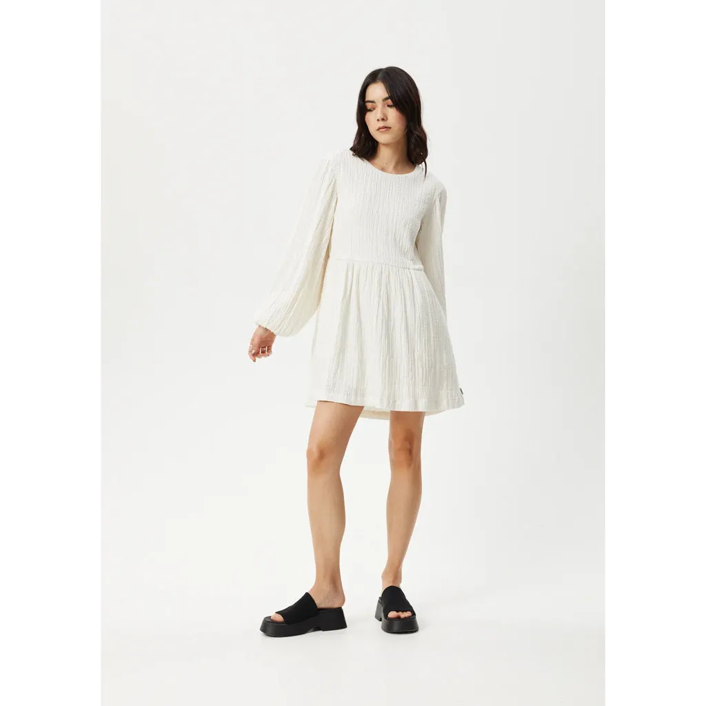 AFENDS FOCUS SEERSUCKER MINI DRESS - WHITE
