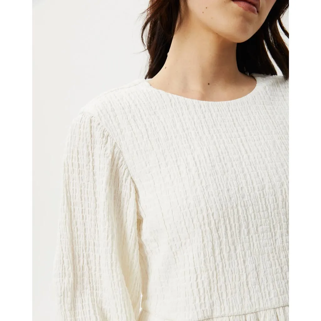 AFENDS FOCUS SEERSUCKER MINI DRESS - WHITE
