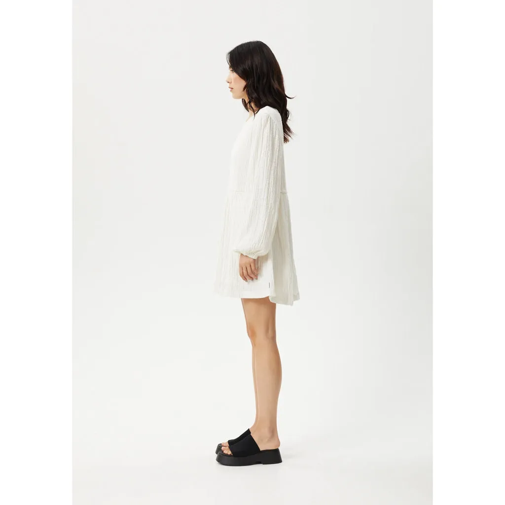 AFENDS FOCUS SEERSUCKER MINI DRESS - WHITE