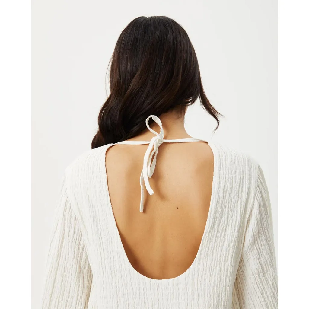 AFENDS FOCUS SEERSUCKER MINI DRESS - WHITE