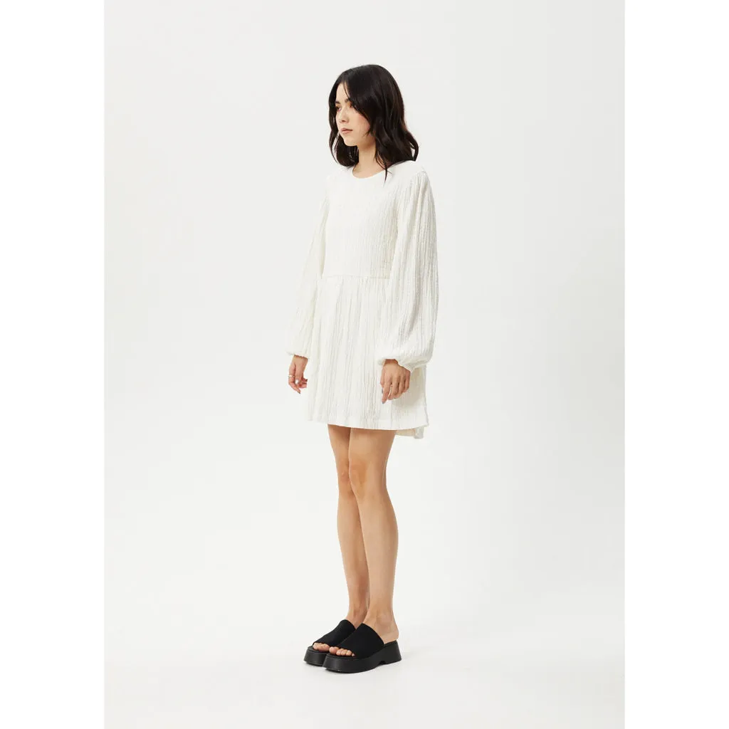 AFENDS FOCUS SEERSUCKER MINI DRESS - WHITE
