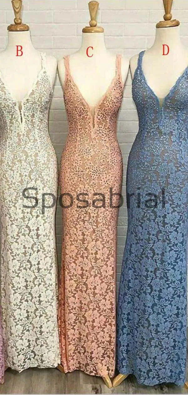 Affordable Mermaid V-Neck Full Lace Elegat Prom Dresses PD2005