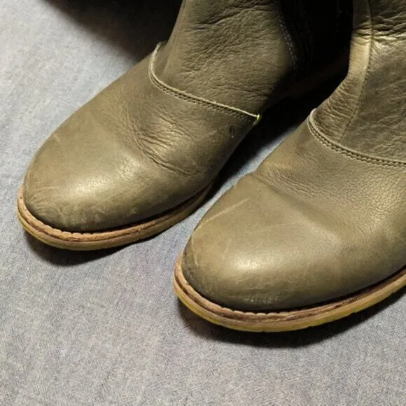 Ahnu Helena Leather Green Tall Riding Boots 7