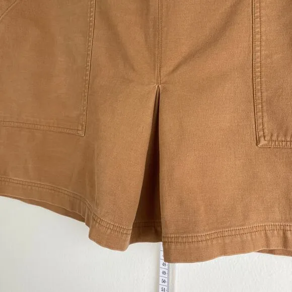 A.L.C. Dane Mini Skirt Size 8 Tobacco Tan Brown Slit Cotton High Waist Utility
