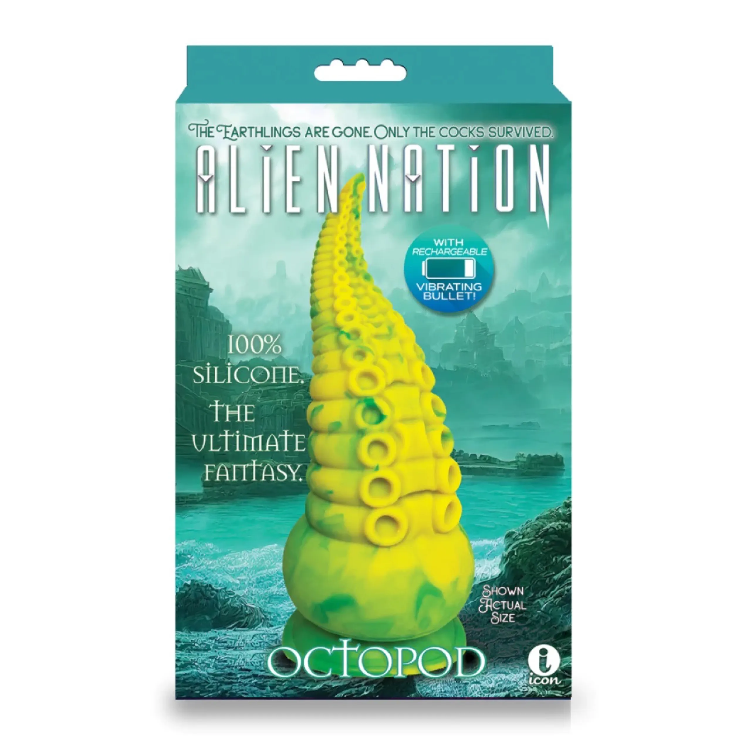 Alien Nation Octopod Silicone Rechargeable Vibrating Creature Dildo - Yellow