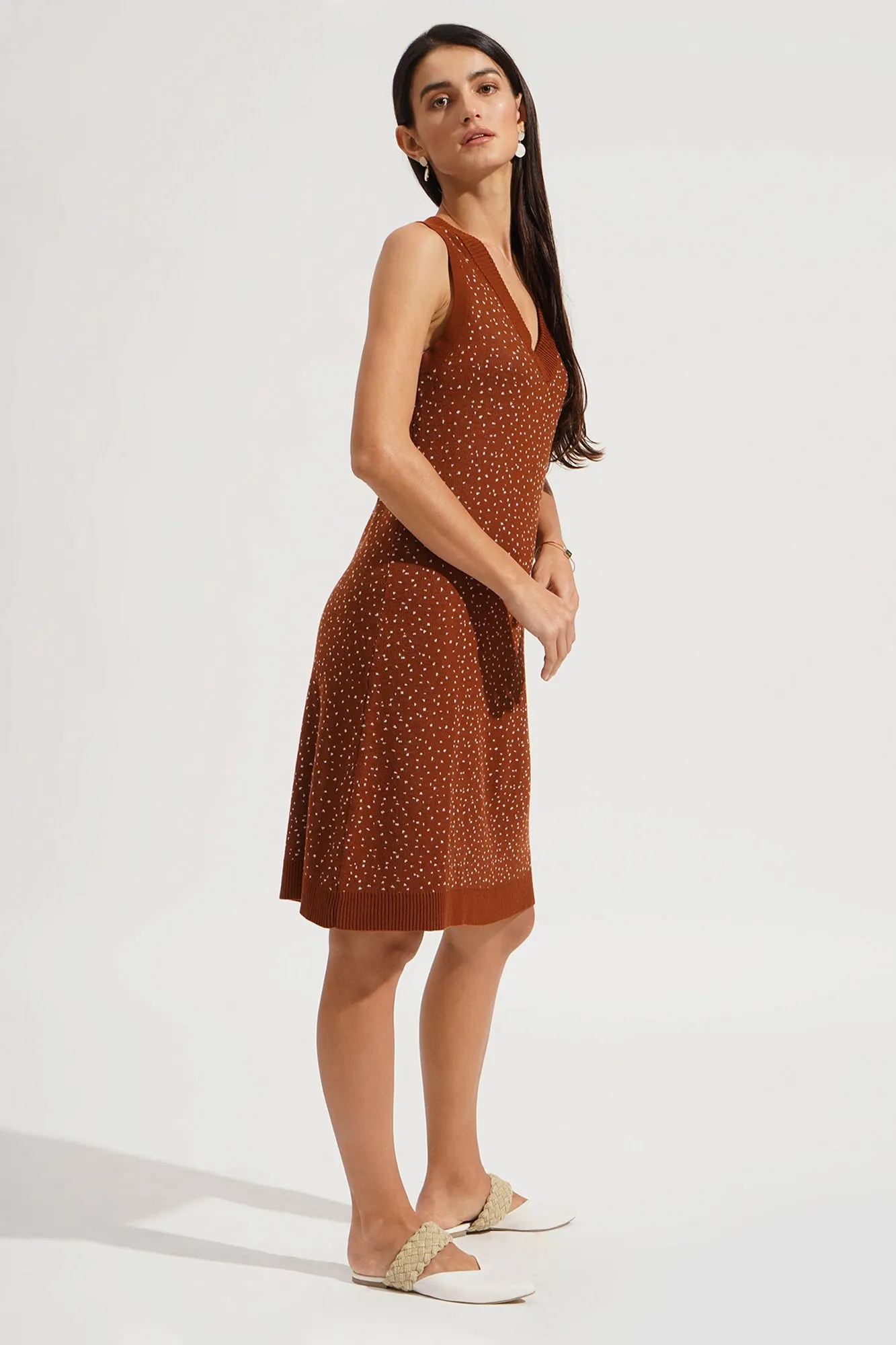 All Over Print V-Neck Shift Dress