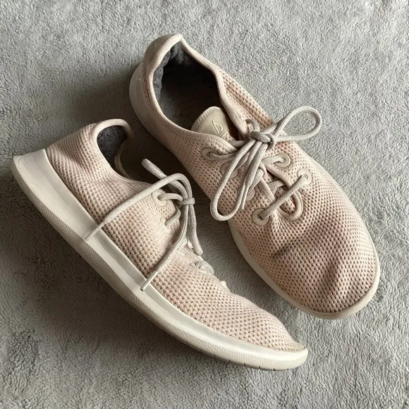 Allbirds Men's Tree Runners Lace-Up Sneaker Shoe Kauri Stone Light Pink Cream 12