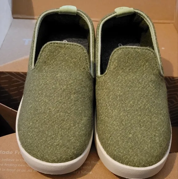 Allbirds Smallbirds Merino Wool Lounger Shoes Calm Cargo Green Machine Washable