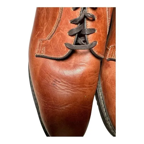 Allen Edmonds Badlands Leather Derby Oxford Dress Shoes Brown Mens Size 11 D
