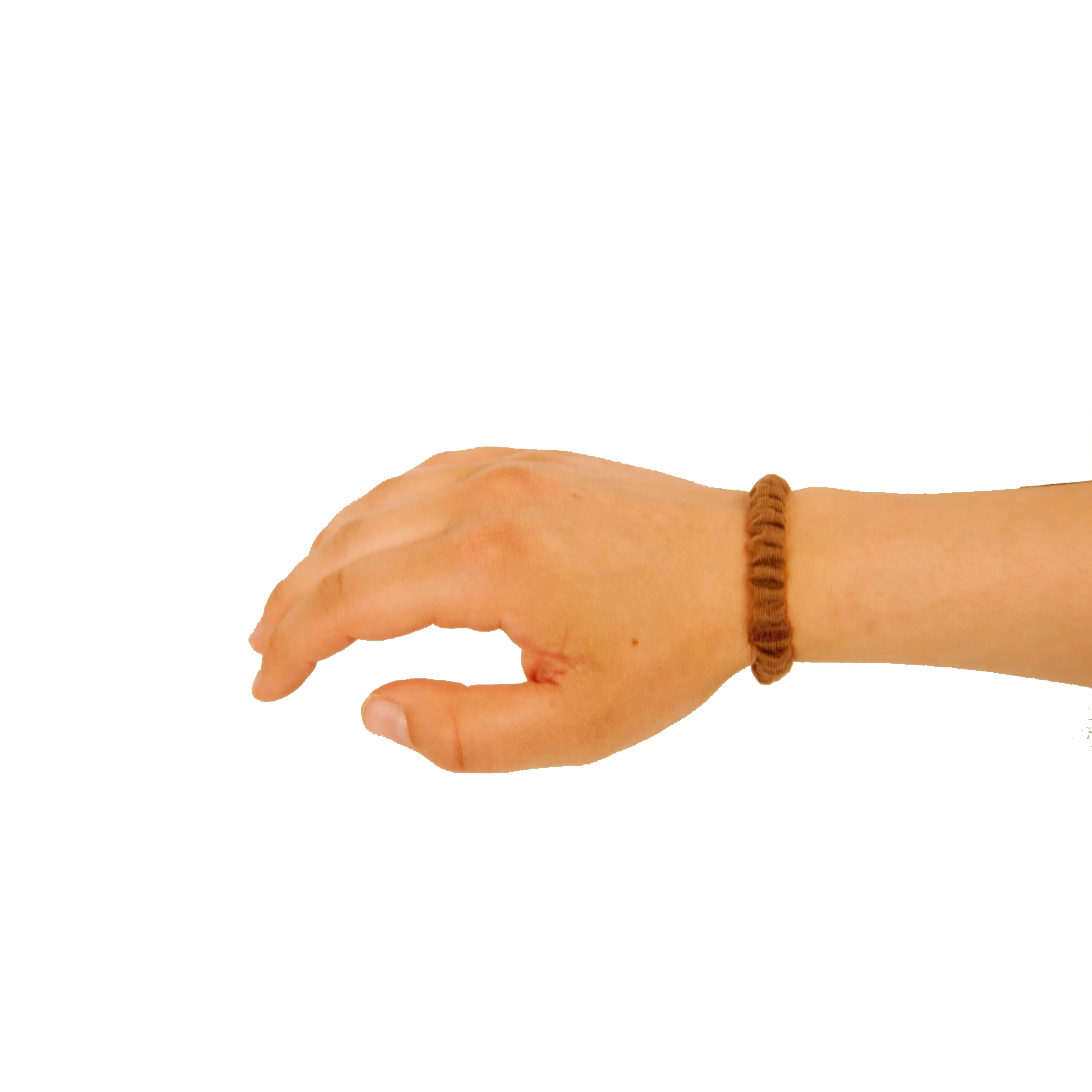 Amelia Beauty, Brown Skinny Jersey Scrunchies, 2.125in Diameter, Gentle on Hair, Strong Hold, No Snag, No Dents or Creases. 12 Pack