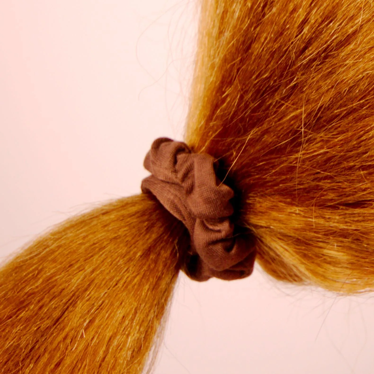 Amelia Beauty, Medium Brown Jersey Scrunchies, 2.5in Diameter, Gentle on Hair, Strong Hold, No Snag, No Dents or Creases. 10 Pack