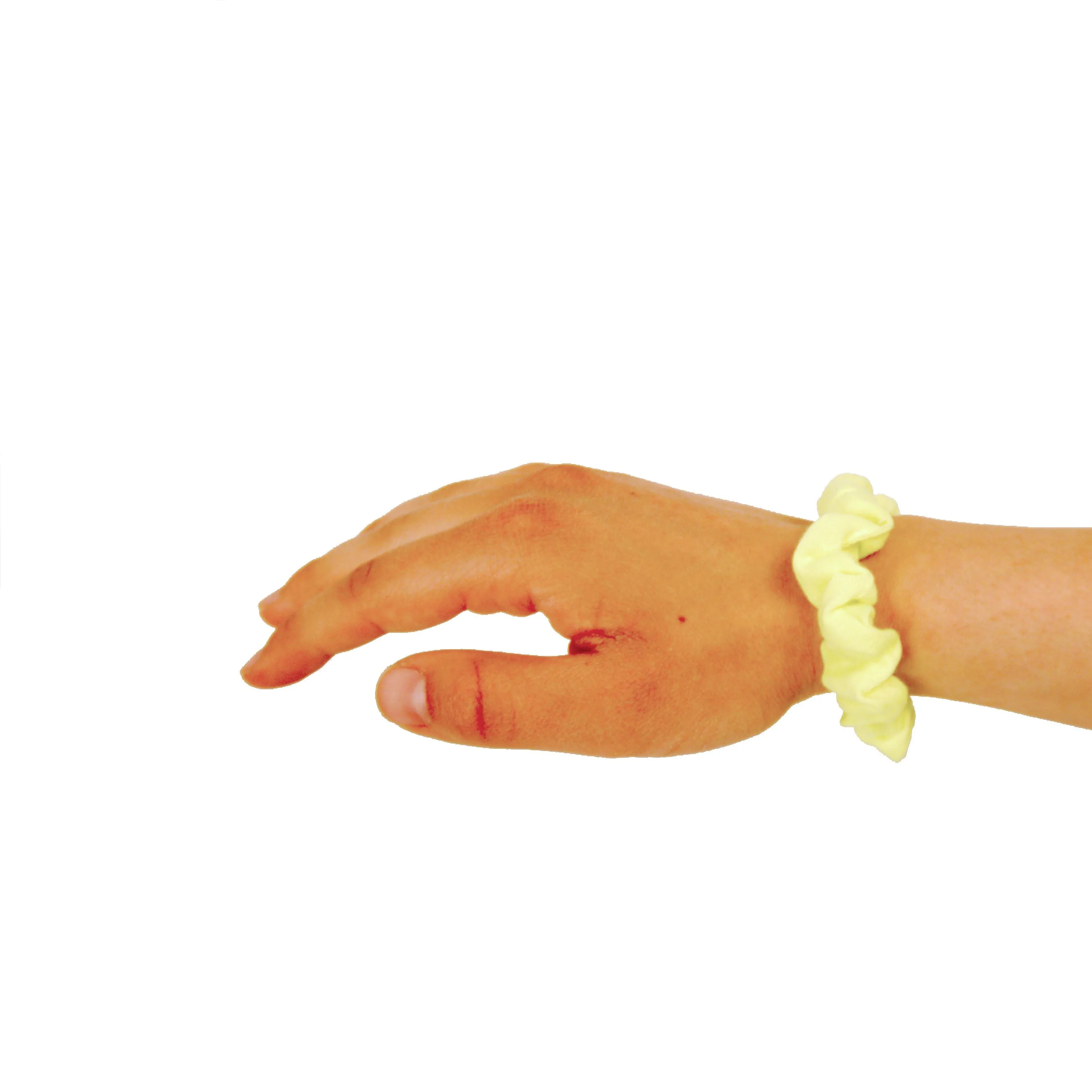 Amelia Beauty, Medium Neon Lime Jersey Scrunchies, 2.5in Diameter, Gentle on Hair, Strong Hold, No Snag, No Dents or Creases. 10 Pack