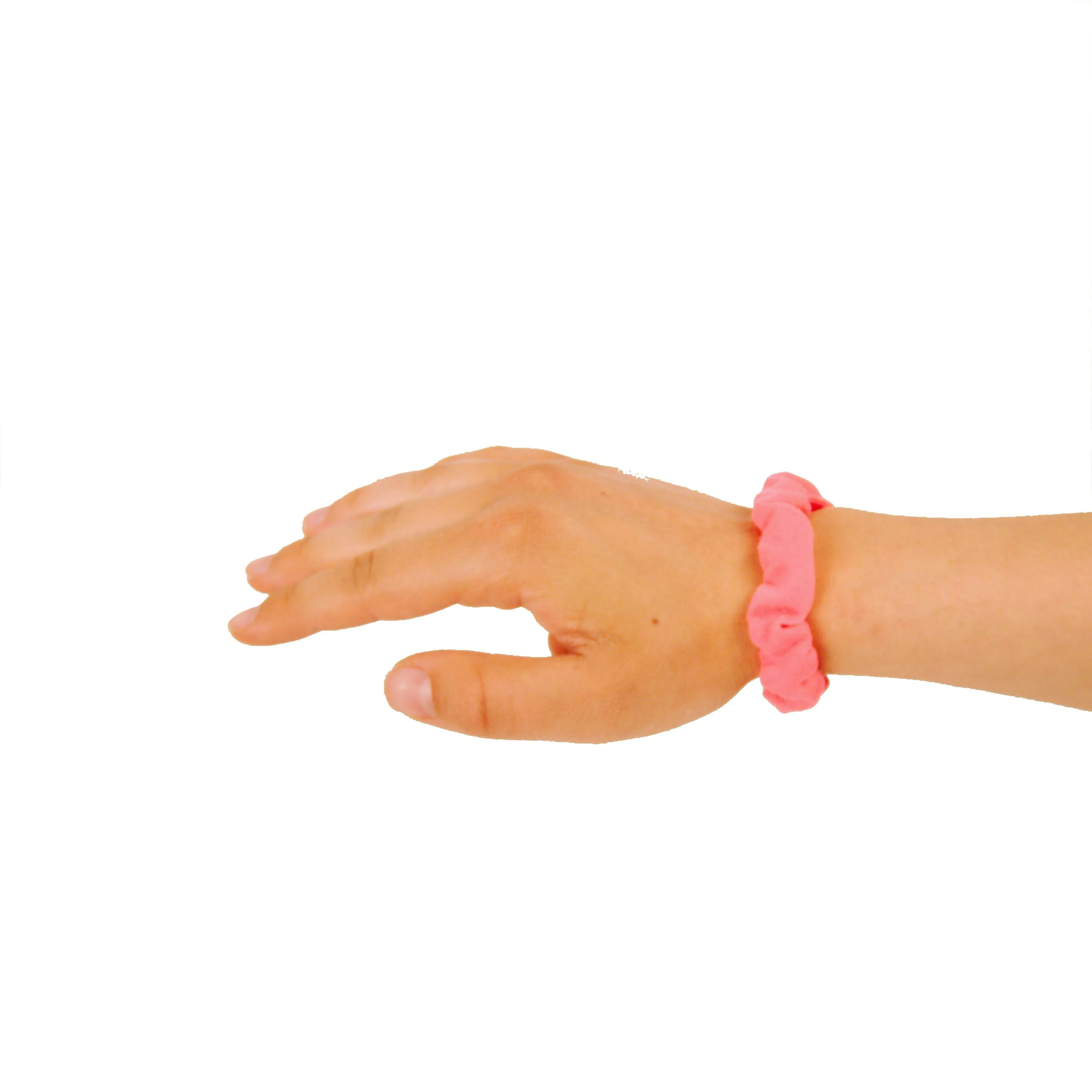 Amelia Beauty, Medium Neon Pink Jersey Scrunchies, 2.5in Diameter, Gentle on Hair, Strong Hold, No Snag, No Dents or Creases. 10 Pack