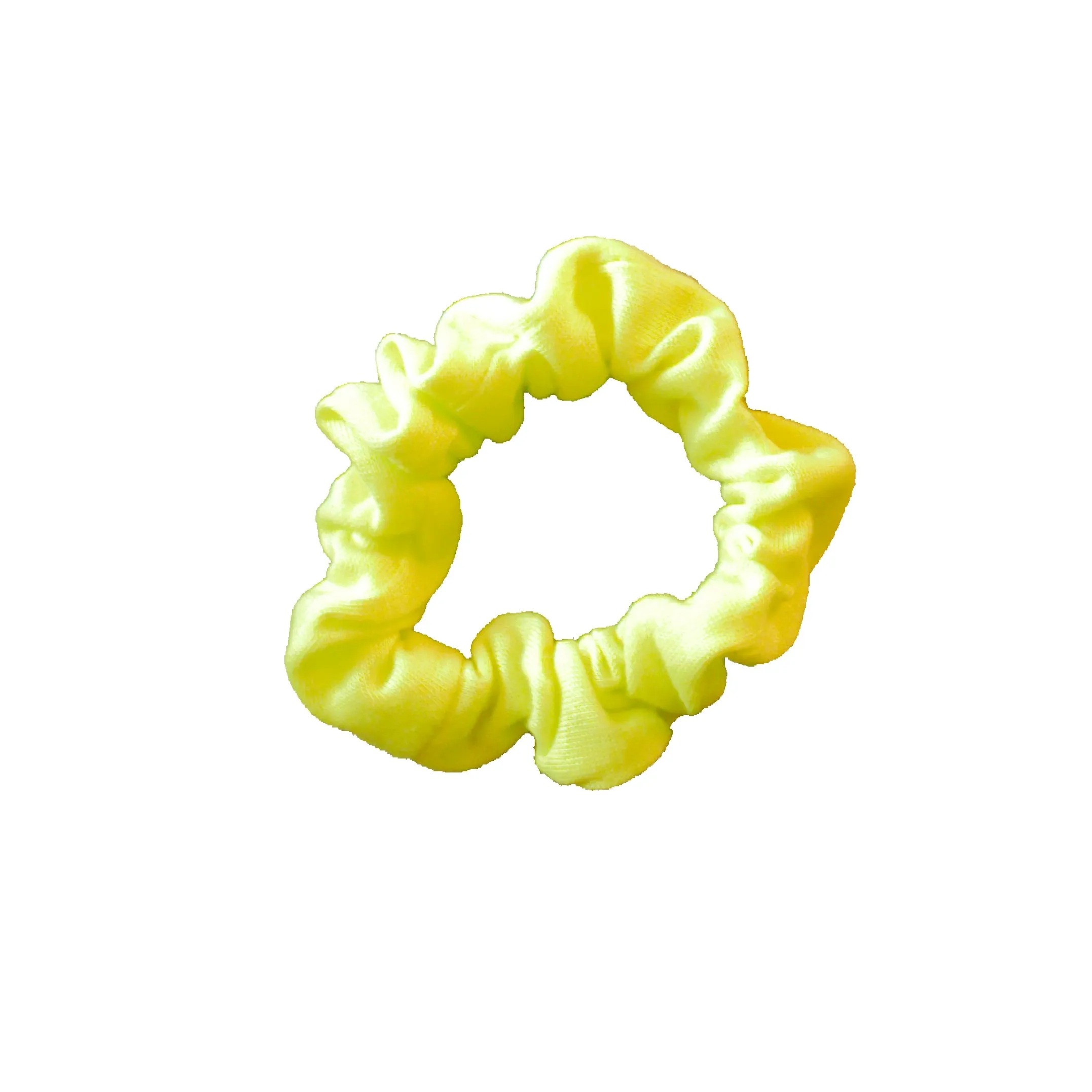 Amelia Beauty, Medium Neon Yellow Jersey Scrunchies, 2.5in Diameter, Gentle on Hair, Strong Hold, No Snag, No Dents or Creases. 10 Pack