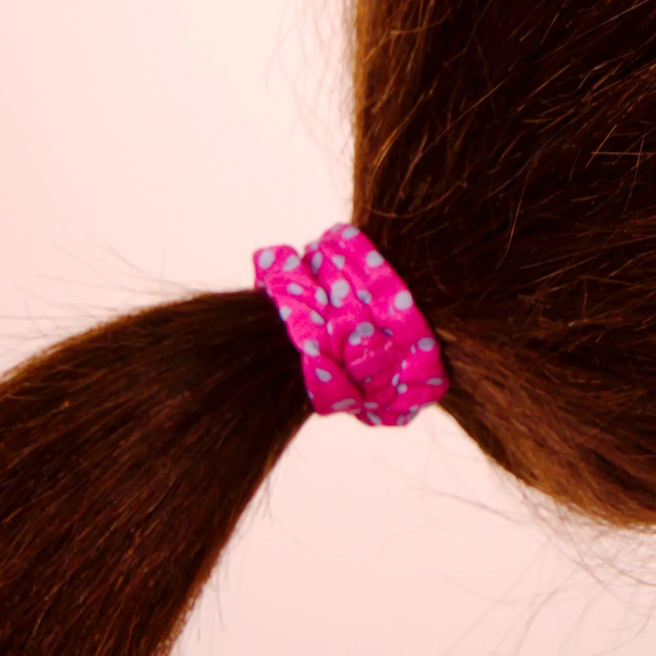 Amelia Beauty, Polka Dot Mix Skinny Jersey Scrunchies, 2.125in Diameter, Gentle on Hair, Strong Hold, No Snag, No Dents or Creases. 12 Pack