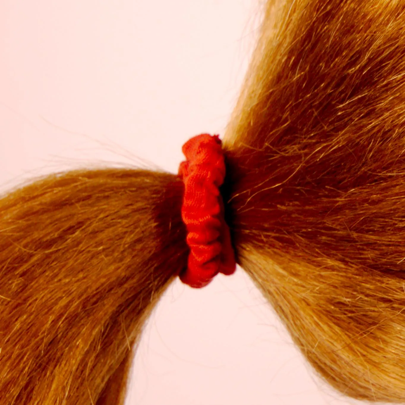 Amelia Beauty, Red Skinny Jersey Scrunchies, 2.125in Diameter, Gentle on Hair, Strong Hold, No Snag, No Dents or Creases. 12 Pack