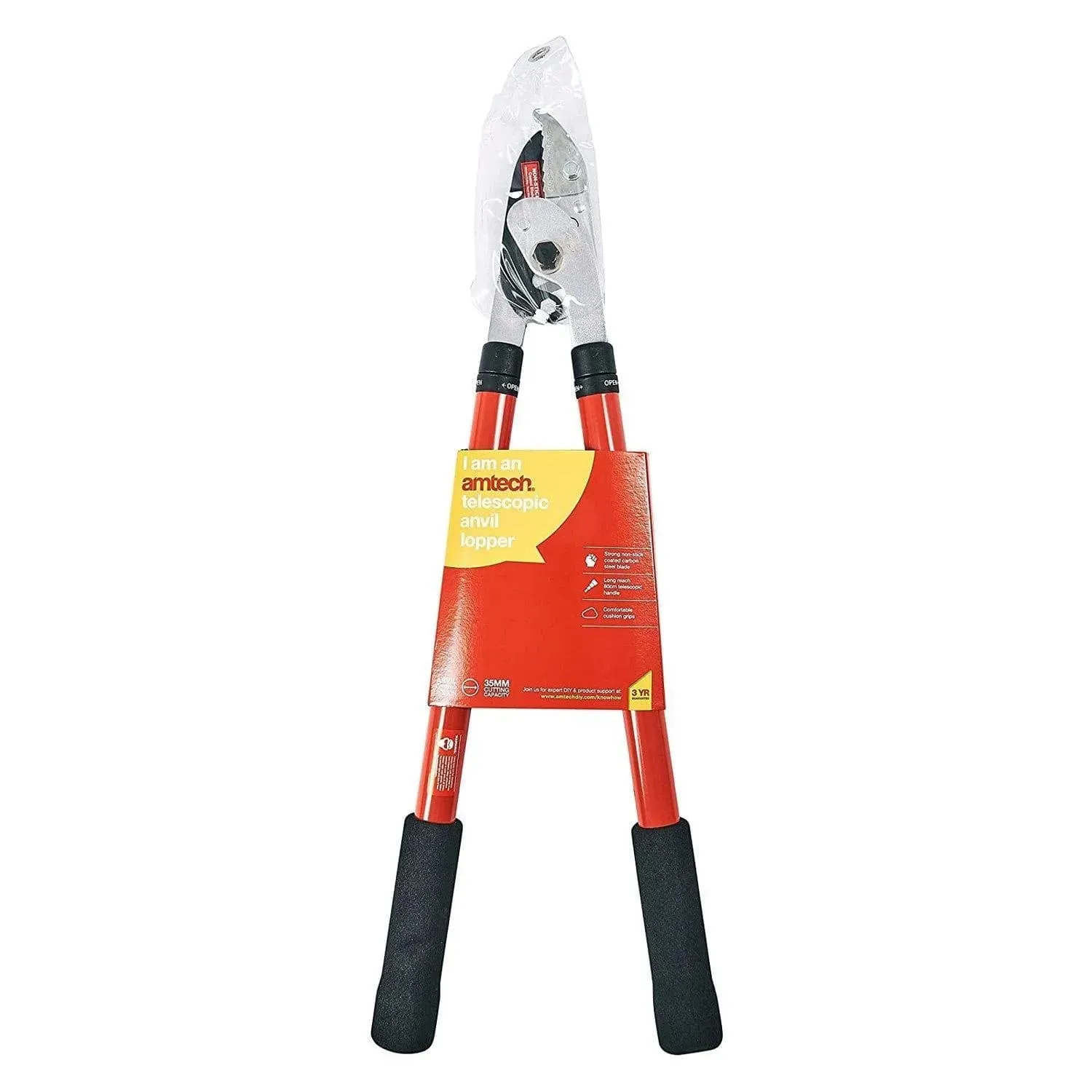 AMTECH TELESCOPIC ANVIL LOPPERS GARDEN TREE BRANCH PRUNER 30" EXTENDABLE HANDLES