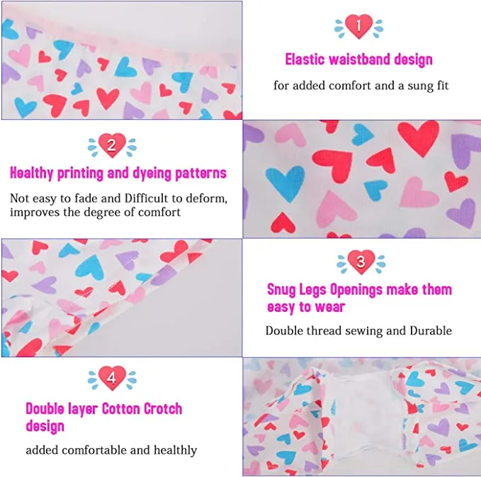 Anktry Kids 12 Pack Soft Comfort Cotton Knickers Underwear Little Girls Assorted Boyshort Panties, Sz 6-8 Yrs! Retaisl $65 