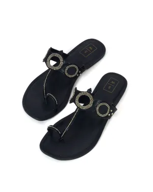 Anna Black Cut Out Sandals