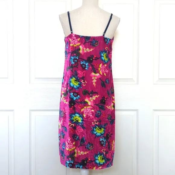 Anthropologie Floral Shania Velvet Slip Mini Dress