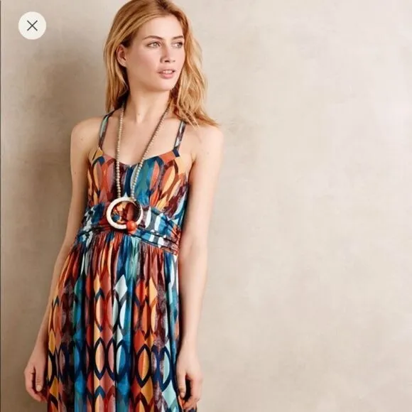 Anthropologie Maeve Noetzie Maxi Dress Size Small Pullover Multicolor