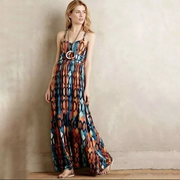 Anthropologie Maeve Noetzie Maxi Dress Size Small Pullover Multicolor