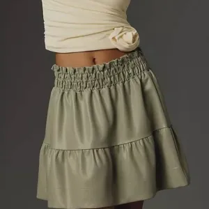 Anthropology The Somerset Mini Skirt: Faux Leather Edition medium