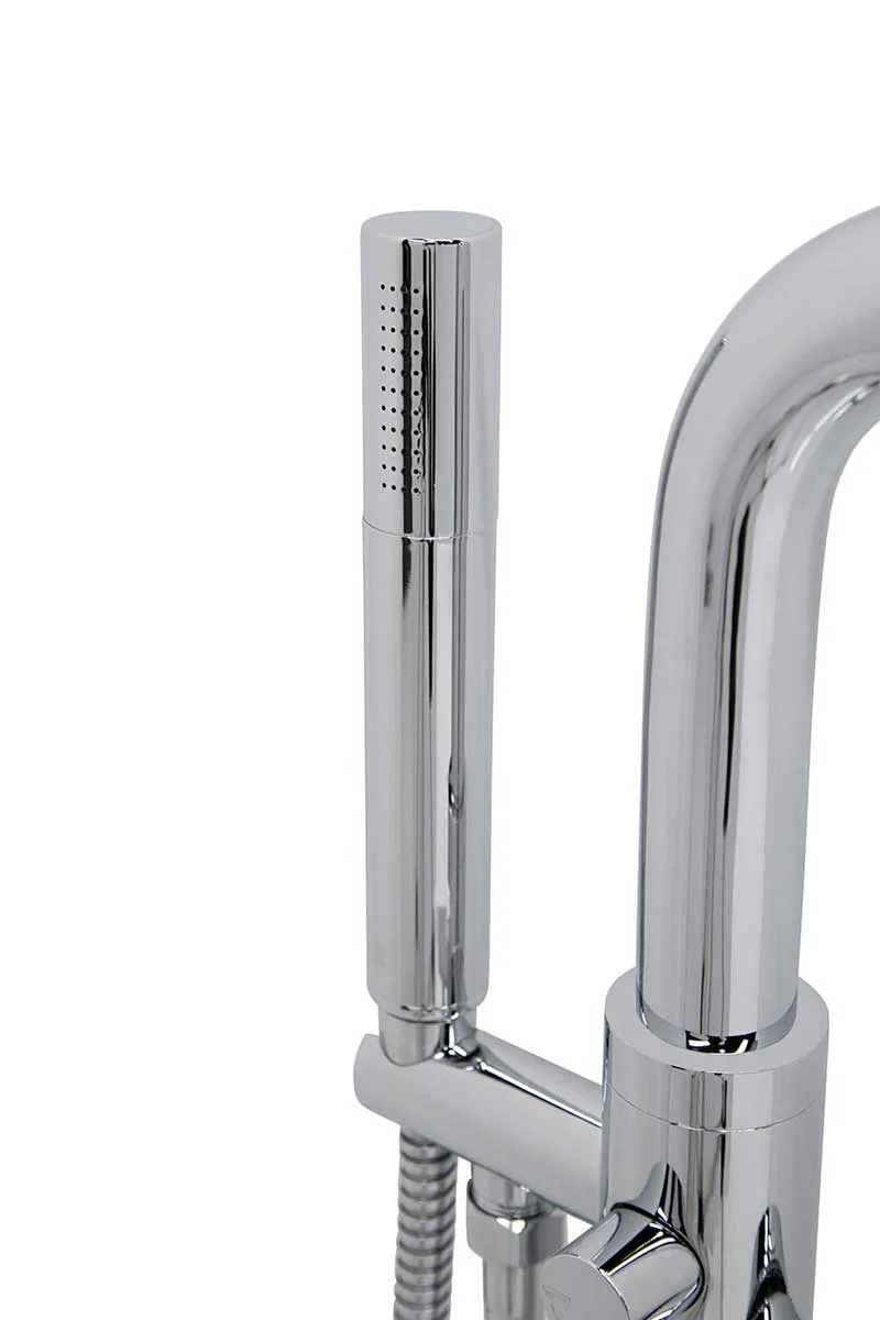 Anzzi Alto 5.6 ft. Man-Made Stone Freestanding Non-Whirlpool Bathtub in Matte White and Sens Series Faucet in Chrome