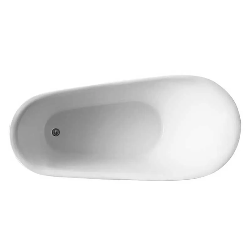 Anzzi Arges 5.9 ft. Center Drain Freestanding Bathtub in Glossy White
