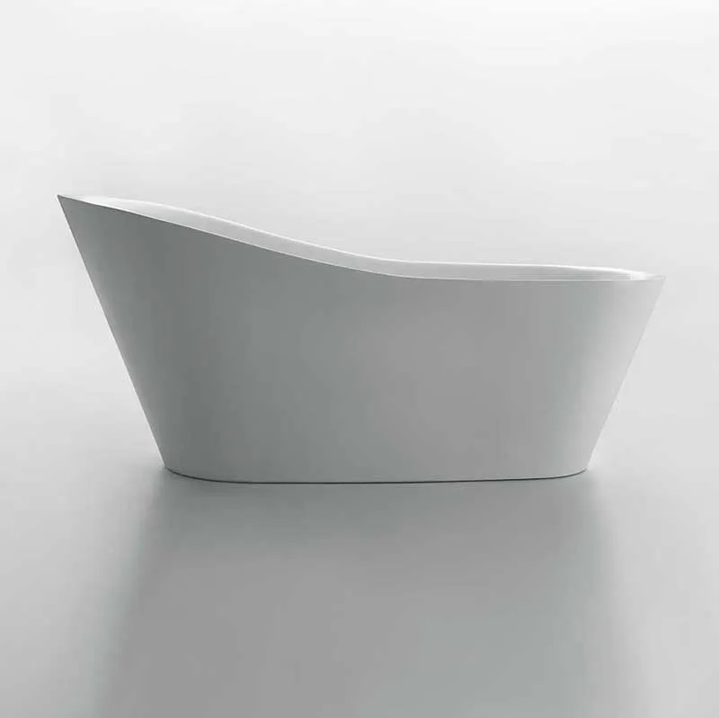 Anzzi Arges 5.9 ft. Center Drain Freestanding Bathtub in Glossy White