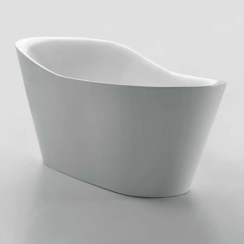 Anzzi Arges 5.9 ft. Center Drain Freestanding Bathtub in Glossy White