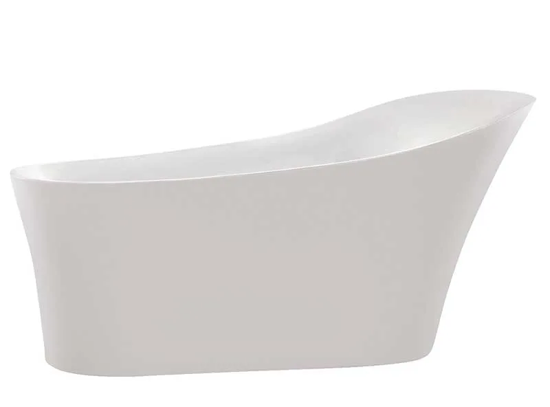 Anzzi Maple 67 in. Acrylic Flatbottom Non-Whirlpool Bathtub in White with Kros Faucet in Polished Chrome