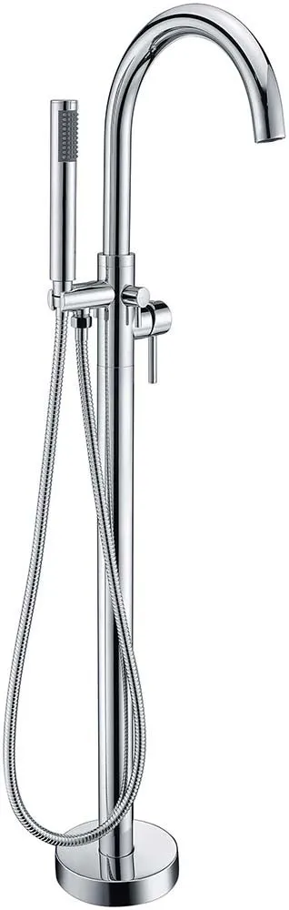 Anzzi Maple 67 in. Acrylic Flatbottom Non-Whirlpool Bathtub in White with Kros Faucet in Polished Chrome