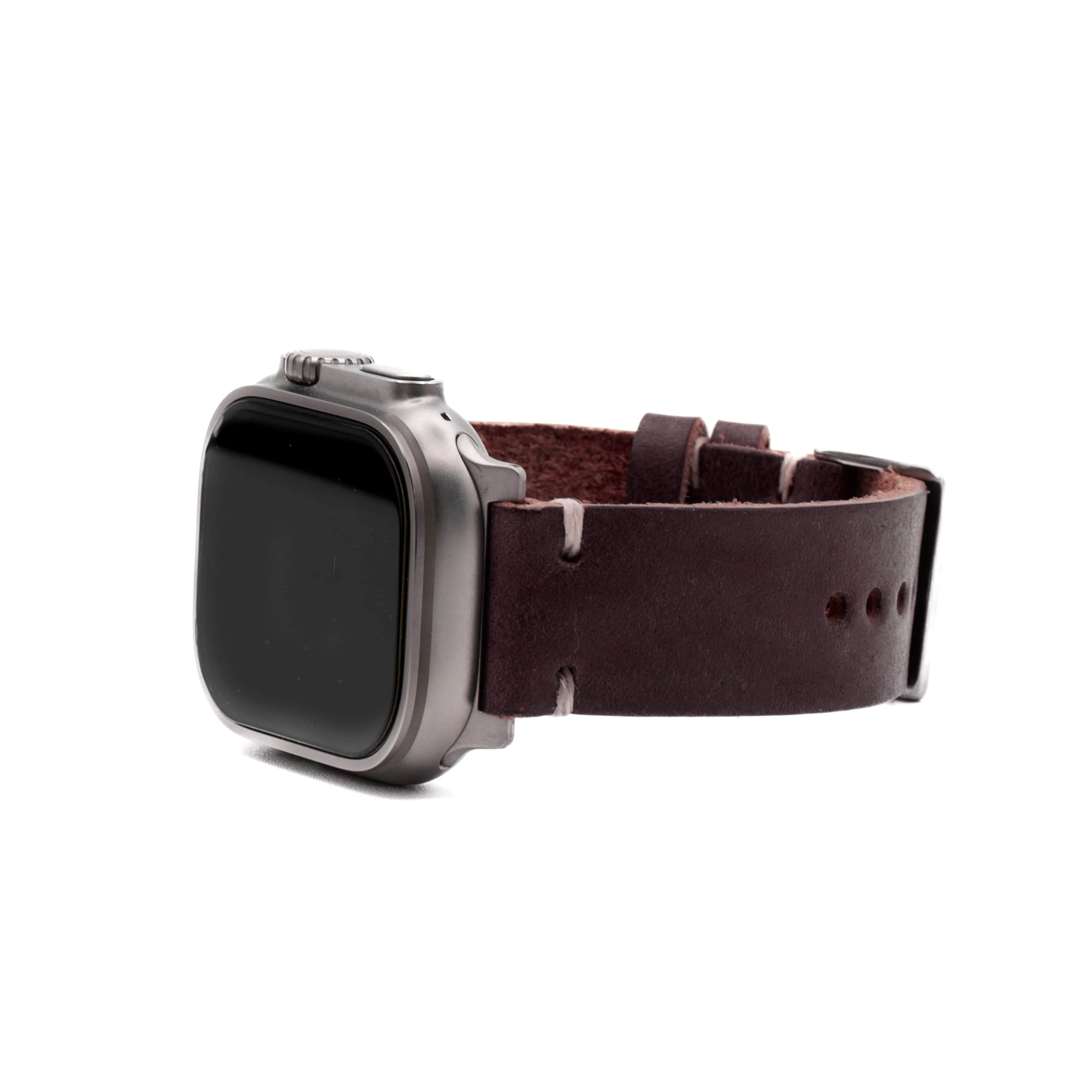 Apple Band ULTRA - Horween Leather Watch Strap – Handmade in USA – Burgundy (Color 8)