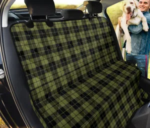 Army Green Plaid Tartan Back Seat Cover For Pets Dog Hammock
