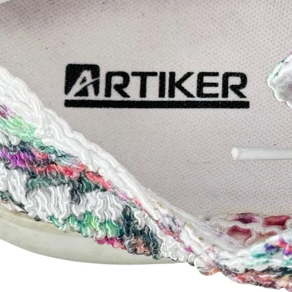Artiker Women's Mesh Wedge Lace Sneakers 39 Artistic Bold Whimsy Floral Quirky