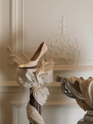 Attina Heeled Mules - Sand