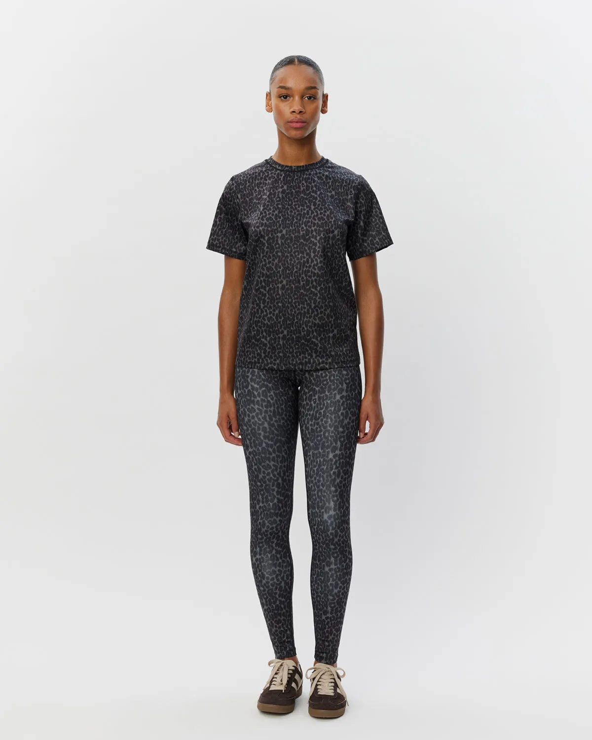 AVALINASPO LEGGINGS - Grey leopard