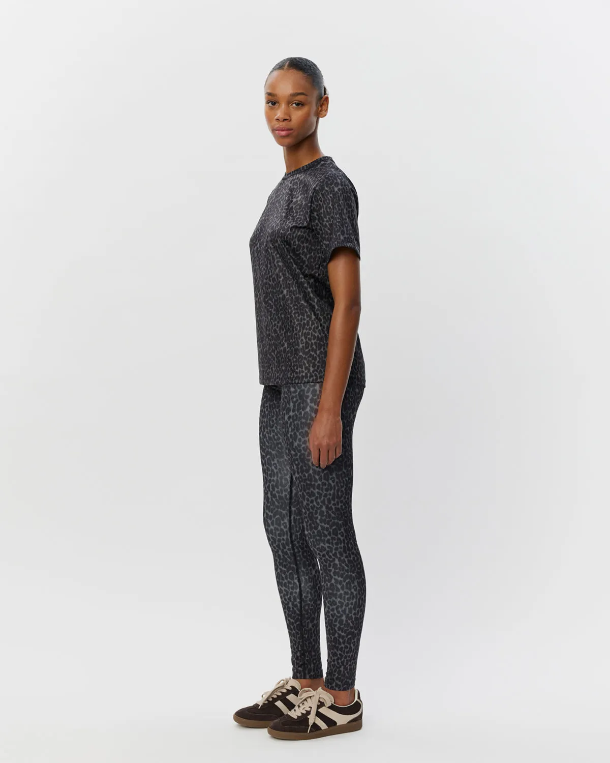 AVALINASPO LEGGINGS - Grey leopard