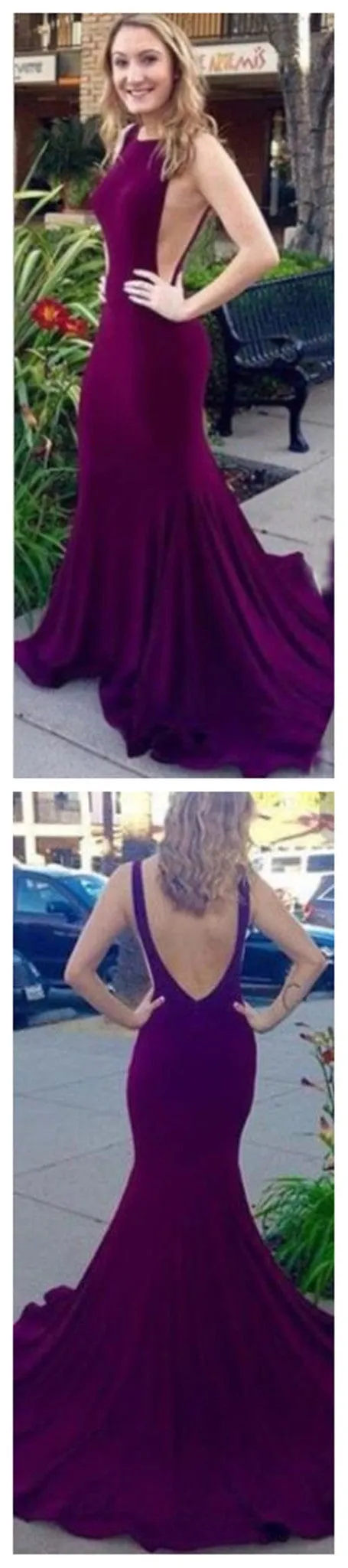 Backless Sexy Mermaid Evening Inexpensive Long Prom Dress, BG51154