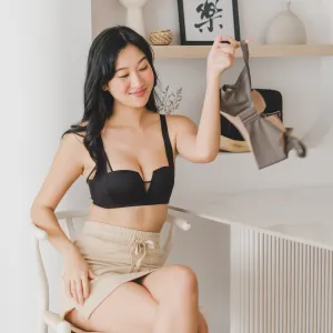 [BACKORDER OPEN] Oompharific! Anti-Slip Super Push Up Seamless Wireless Bra in Black